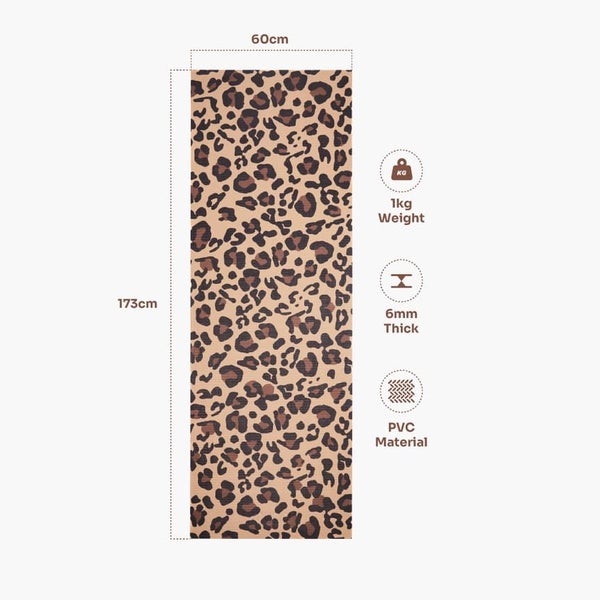 Myga Yoga Mat 6mm -joogamatto (Leopard)
