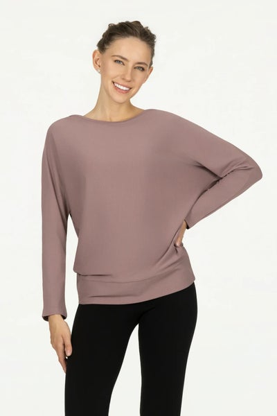 Urban Goddess Budhi Long Sleeve Yoga Shirt -bambutunika (Fireclay)