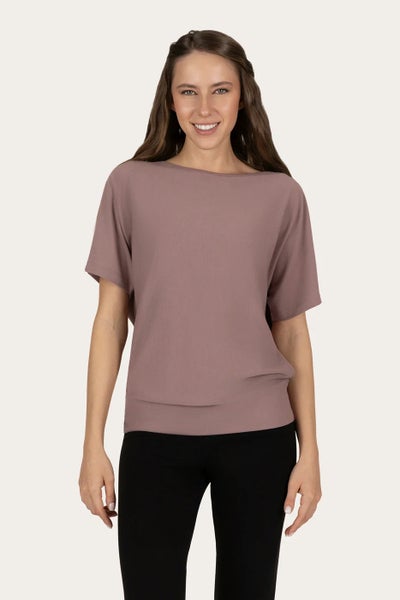 Urban Goddess Budhi Short Sleeve Yoga Shirt -bambutunika (Fireclay)