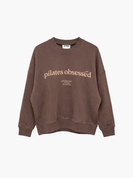 Joy In Me Oversized Sweat Shirt Kind -collegepaita (Silent Mocha, Pilates)