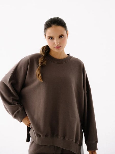 Joy In Me Oversized Sweat Shirt Kind -collegepaita (Silent Mocha)