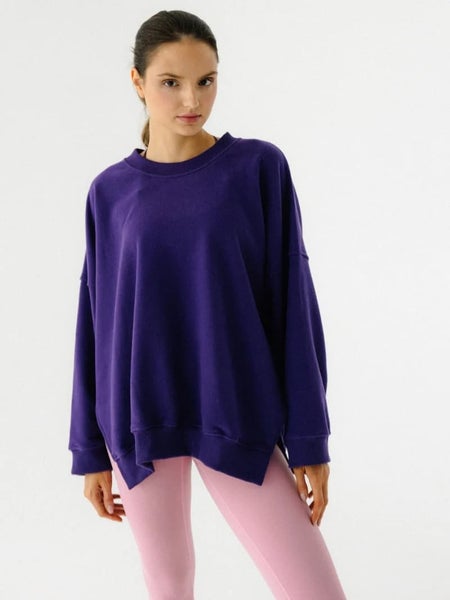 Joy In Me Oversized Sweat Shirt Kind -collegepaita (Midnight Plum)