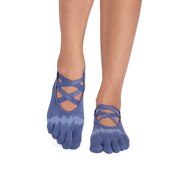 ToeSox Ultra Fine Knit Elle -varvassukka (Soft Blue Tie Dye Stripe)